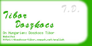 tibor doszkocs business card